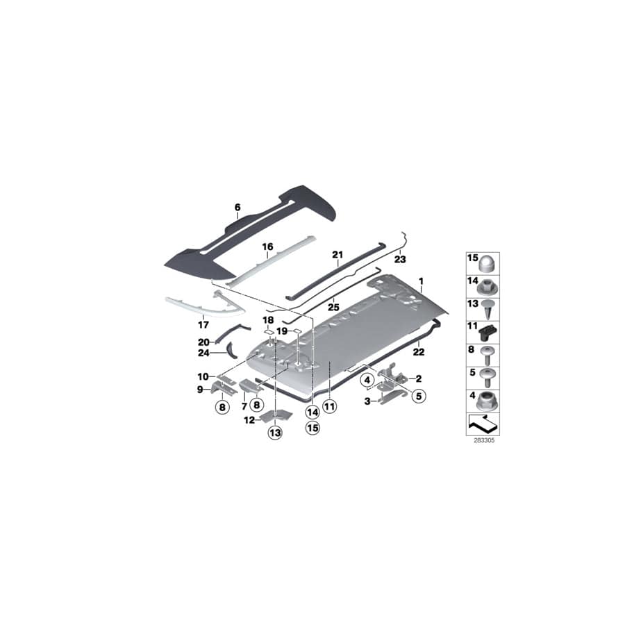 Genuine BMW 51767241554 F12 Seal For Convertible Top Compartment Lid (Inc. 640iX, 650iX & 640d)
