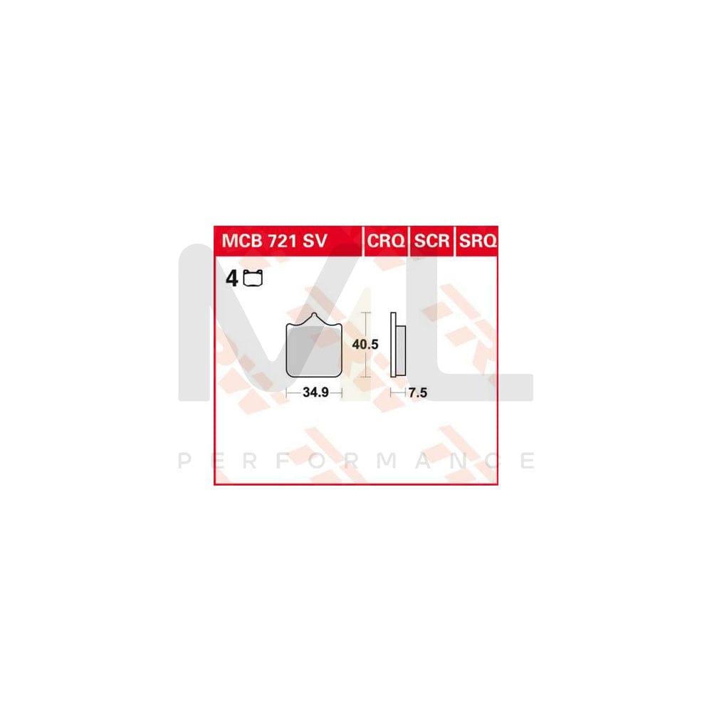 TRW Sinter Track Racing Mcb721Srq Brake Pad Set