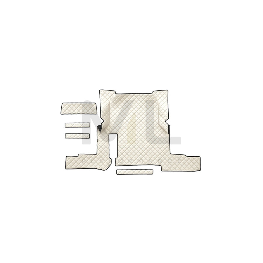 F-CORE RH48 CHAMP Floor mat set Leatherette, Front, Quantity: 5, Ivory White