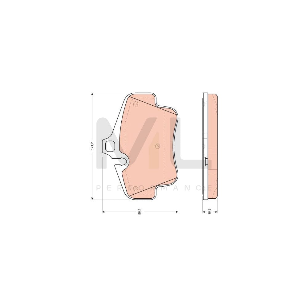 TRW Gdb1758 Brake Pad Set Prepared For Wear Indicator