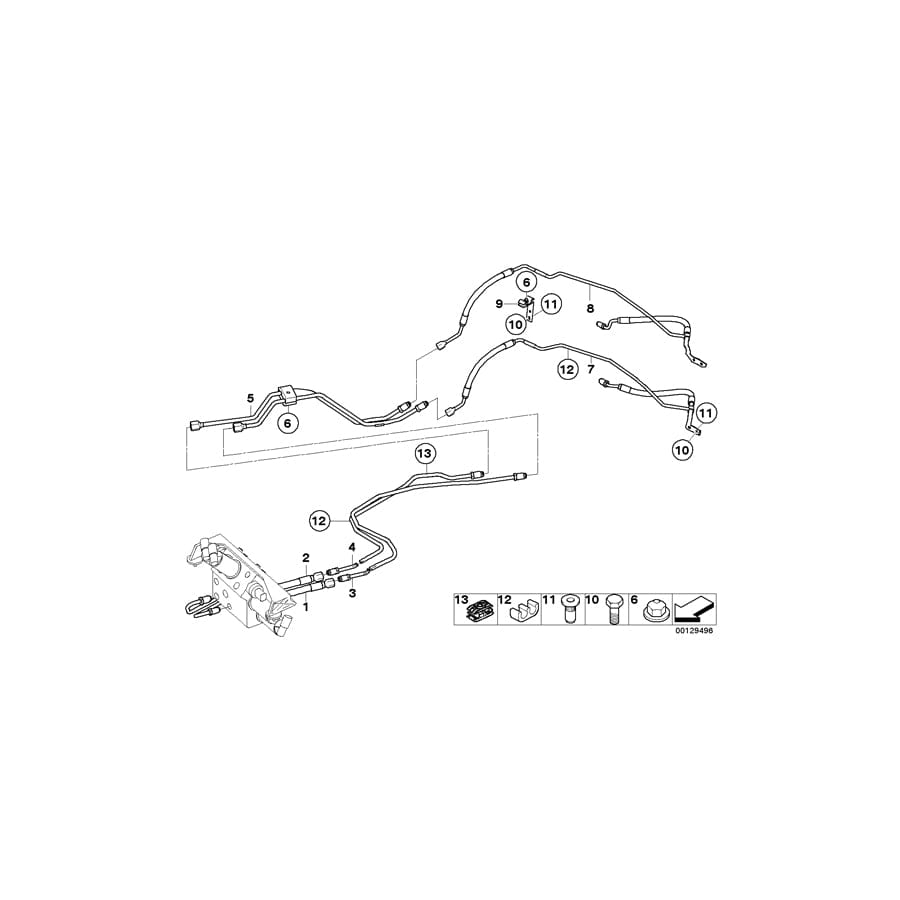Genuine BMW 37106780573 E64 E63 Pressure Hose Assy (Inc. 650i, 635d & 630i)