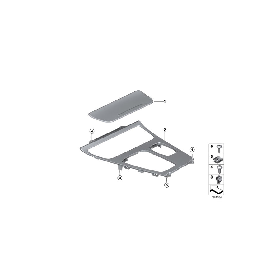 Genuine BMW 51169142167 Trim Cover Cupholder SCHWARZ (Inc. 535d, 550iX 4.0 & 550iX 4.4)