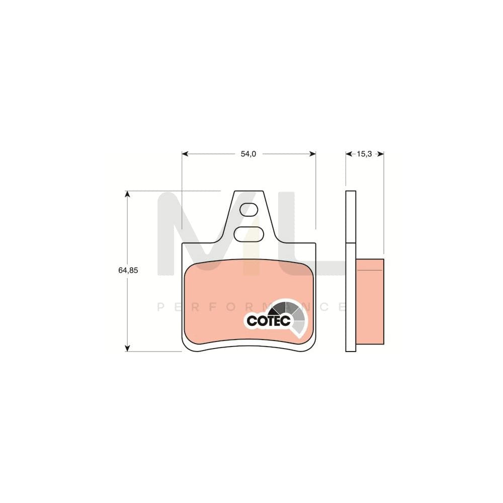 TRW Cotec Gdb1247 Brake Pad Set Not Prepared For Wear Indicator
