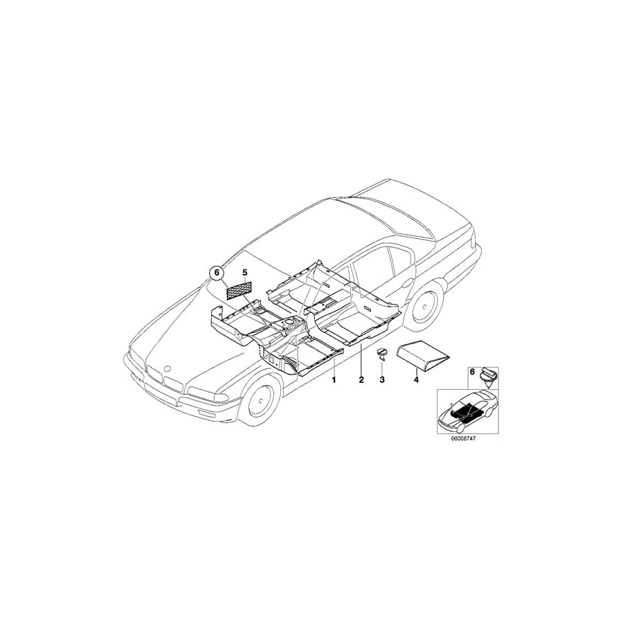 Genuine BMW 51478243326 E38 Floor Trim Cover, Front ANTHRAZIT (Inc. 728iL, 735iL & 735i)