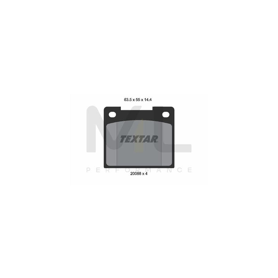 TEXTAR 2008802 Brake pad set not prepared for wear indicator