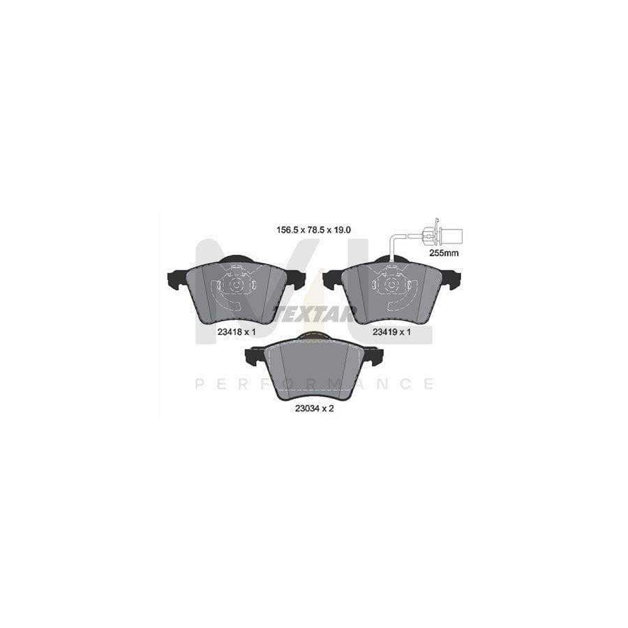 TEXTAR 2341801 Brake pad set with integrated wear warning contact