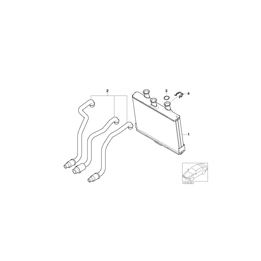 Genuine BMW 64116906270 E66 RR1 Heater Radiator (Inc. 730d, ALPINA B7 & 745d)
