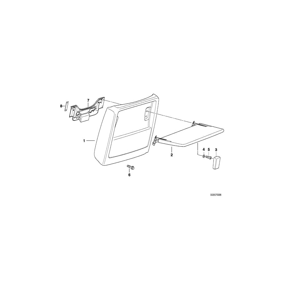 Genuine BMW 52108127080 E32 Covering Right 0226/0232 SCHWA (Inc. 750iL, 735iL & 730iL)