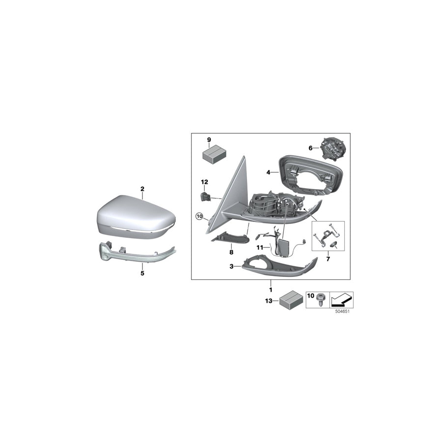 Genuine BMW 51168498269 G20 G21 Set Of Camera Mounts For Exterior Mirror (Inc. 330dX, 320i 1.6 & M340iX)