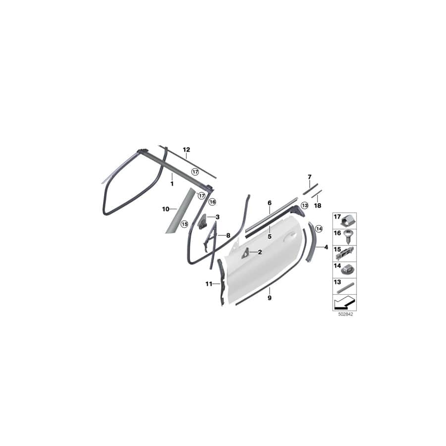 Genuine BMW 51767429643 G29 Gap Seal A-Pillar Left (Inc. Z4)