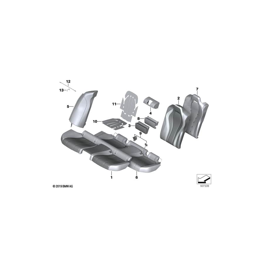 Genuine BMW 52208079286 F93 Cover, Backrest, Center, Leather, Upper (Inc. M8)