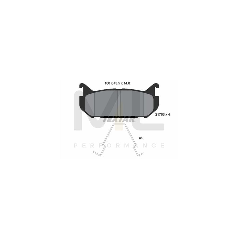 TEXTAR 2176603 Brake pad set not prepared for wear indicator, with accessories