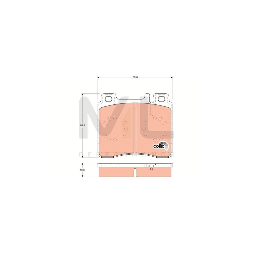 TRW Cotec Gdb113 Brake Pad Set Suitable For Mercedes-Benz S-Class Prepared For Wear Indicator