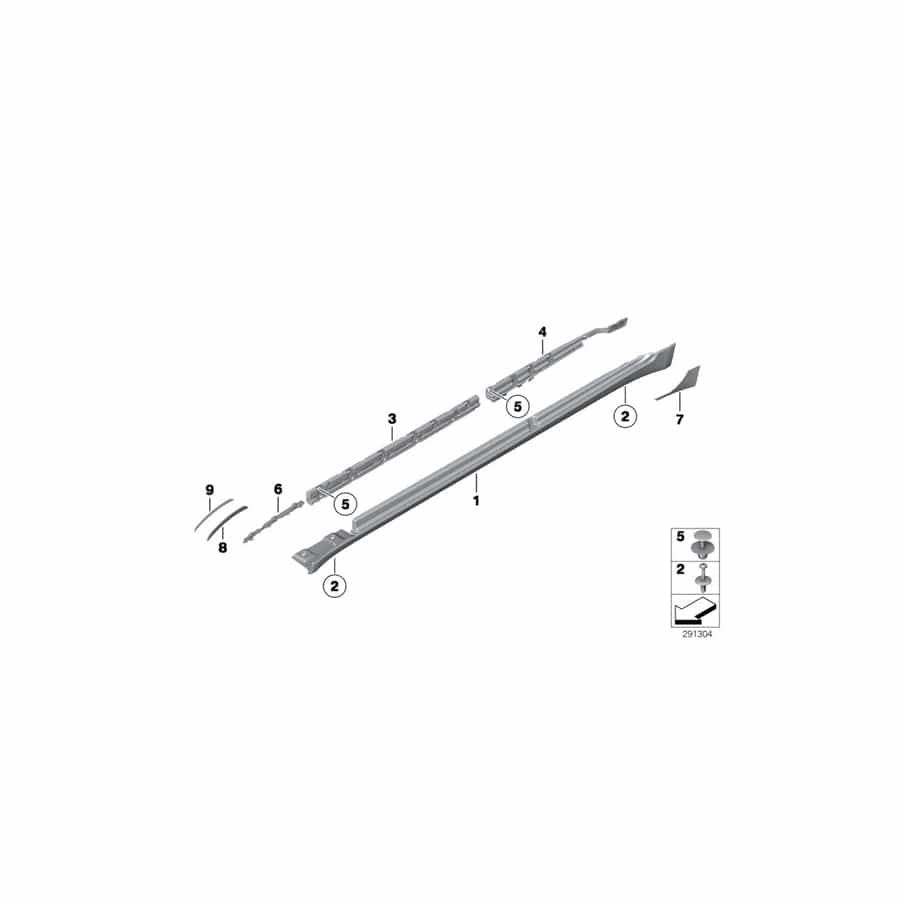 Genuine BMW 51777225924 F02 F04 Door Sill Cover, Primed Right (Inc. 750LdX, 730Ld & 740LiX)