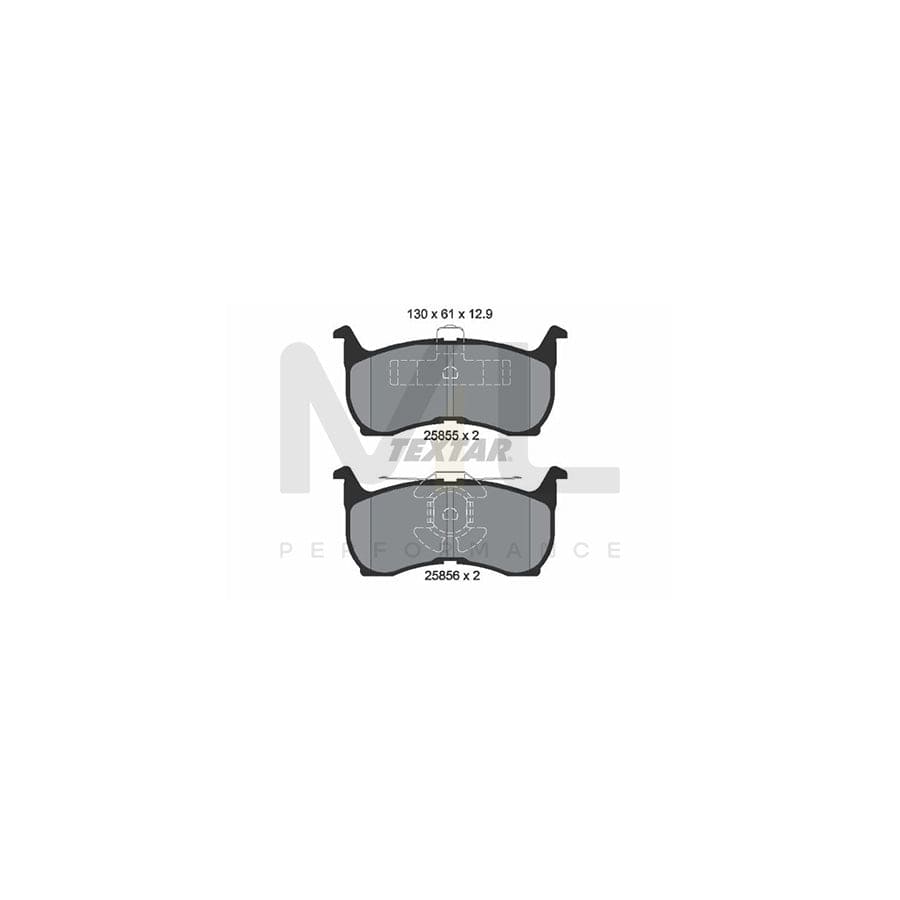 TEXTAR 2585501 Brake pad set not prepared for wear indicator