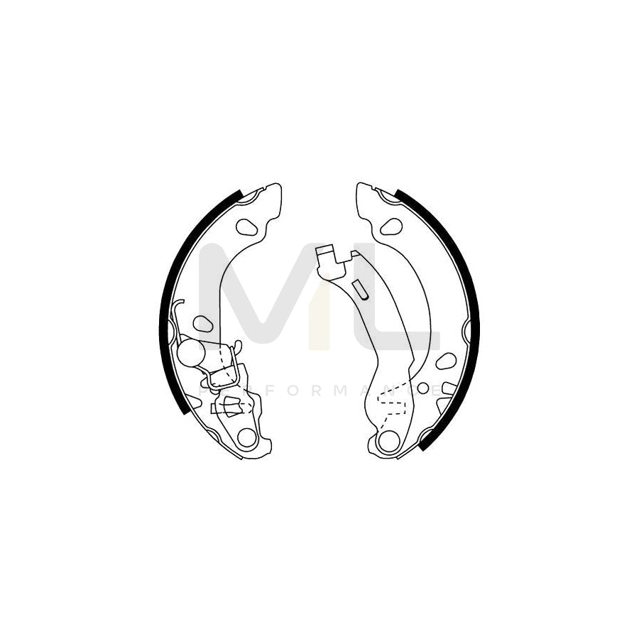 HELLA 8DB 355 002-691 Brake Shoe Set with handbrake lever | ML Performance Car Parts
