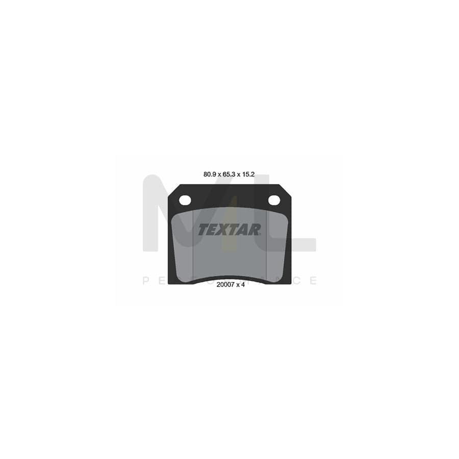 TEXTAR 2000702 Brake pad set not prepared for wear indicator