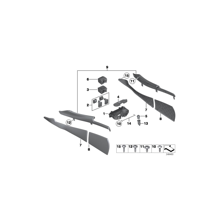 Genuine BMW 51169187509 Trim Panel, Center Console, Front Left SCHWARZ (Inc. 535iX, 530dX & 535dX)
