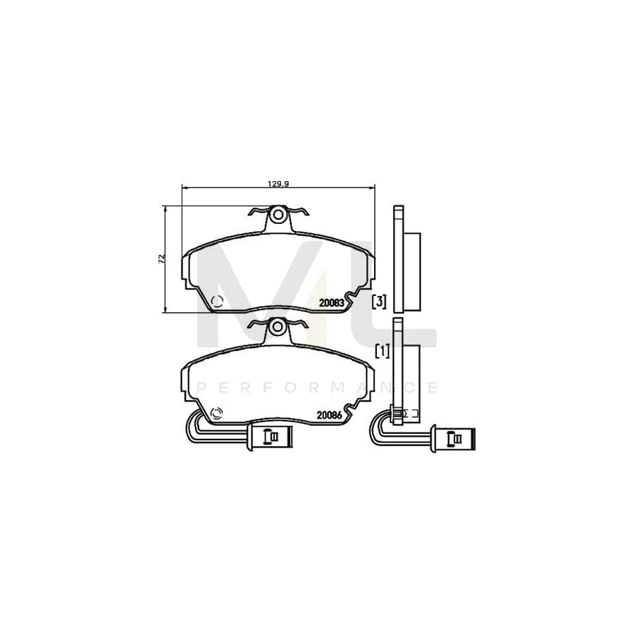 TEXTAR 2008301 Brake pad set with integrated wear warning contact
