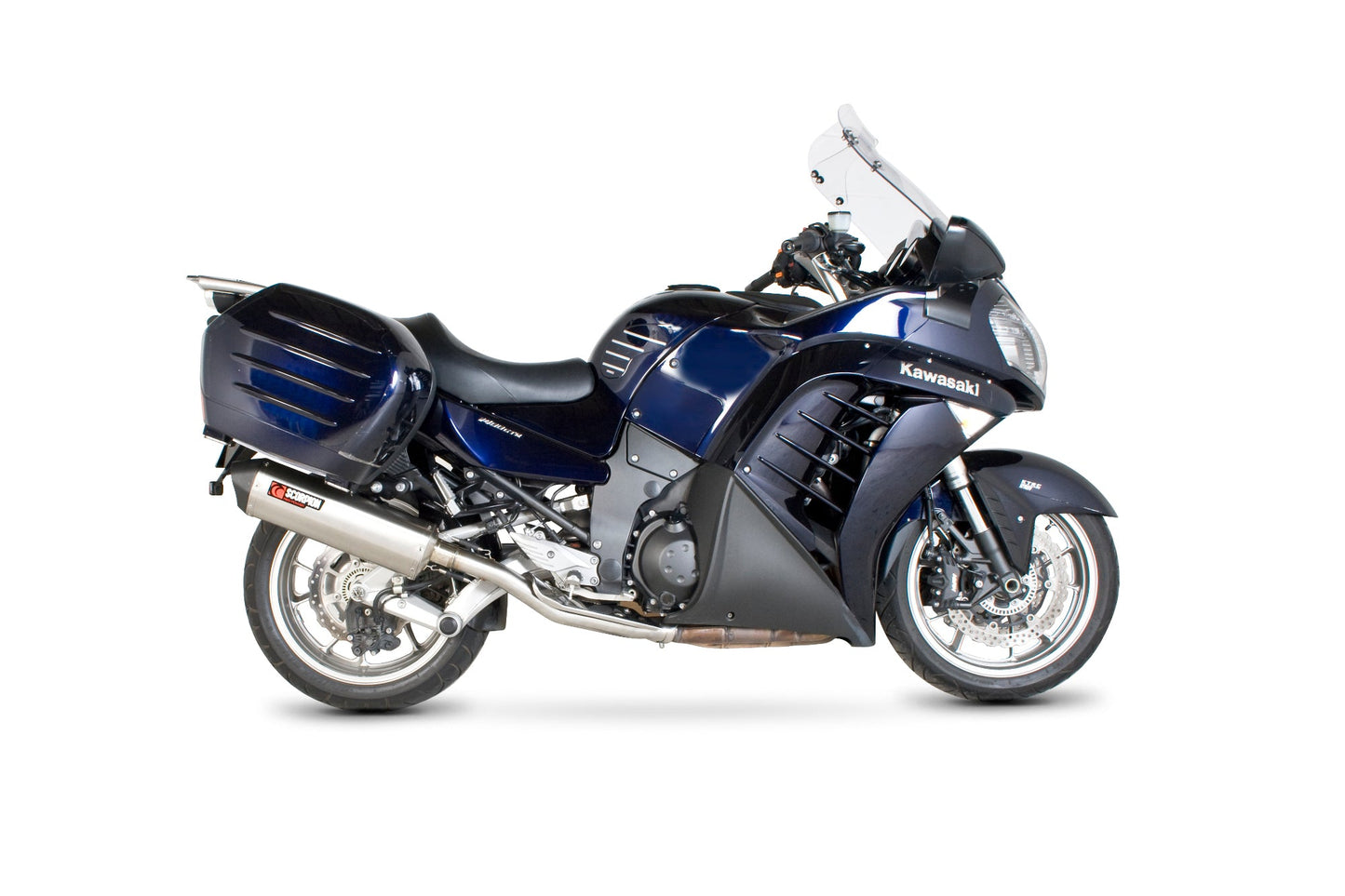 Scorpion RKA94SEO Kawasaki GTR1400 Serket Parallel Slip-On - Brushed Stainless Steel Sleeve | ML Performance UK UK