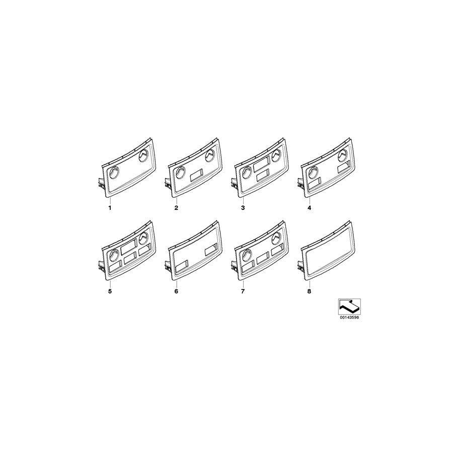 Genuine BMW 51169170192 E60 E61 Cover Poplar Woodgrain, Rear GRAU (Inc. 535d, 530xi & 540i)