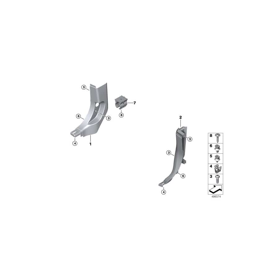 Genuine BMW 51437446634 G02 Side TriPanel, Front Right, Lower SCHWARZ (Inc. X3)