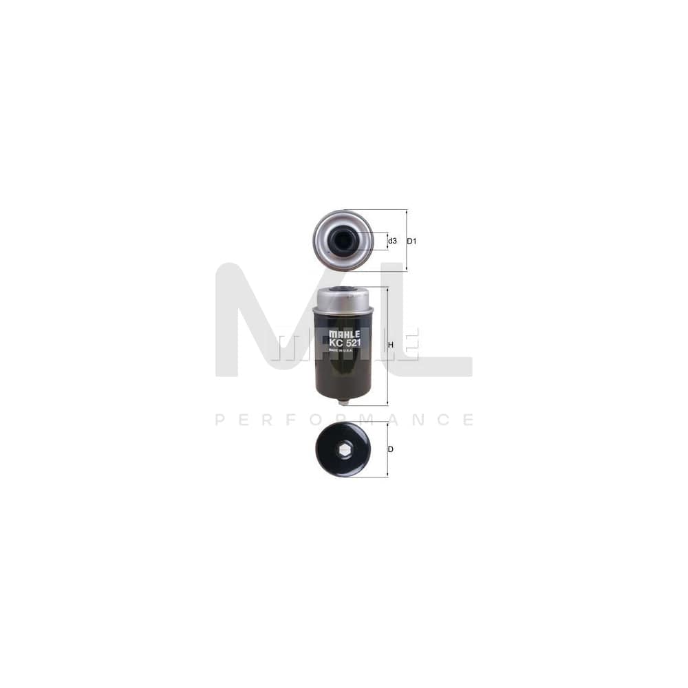 MAHLE ORIGINAL KC 521 Fuel filter for LAND ROVER RANGE ROVER Spin-on Filter | ML Performance Car Parts