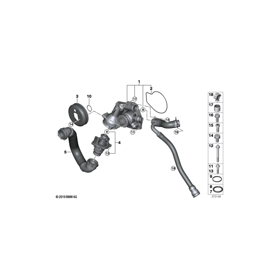 Genuine BMW 11417505190 E61 F87 Dowel D=8mm / L=6,3mm (Inc. Coupé, Drophead & 540i)