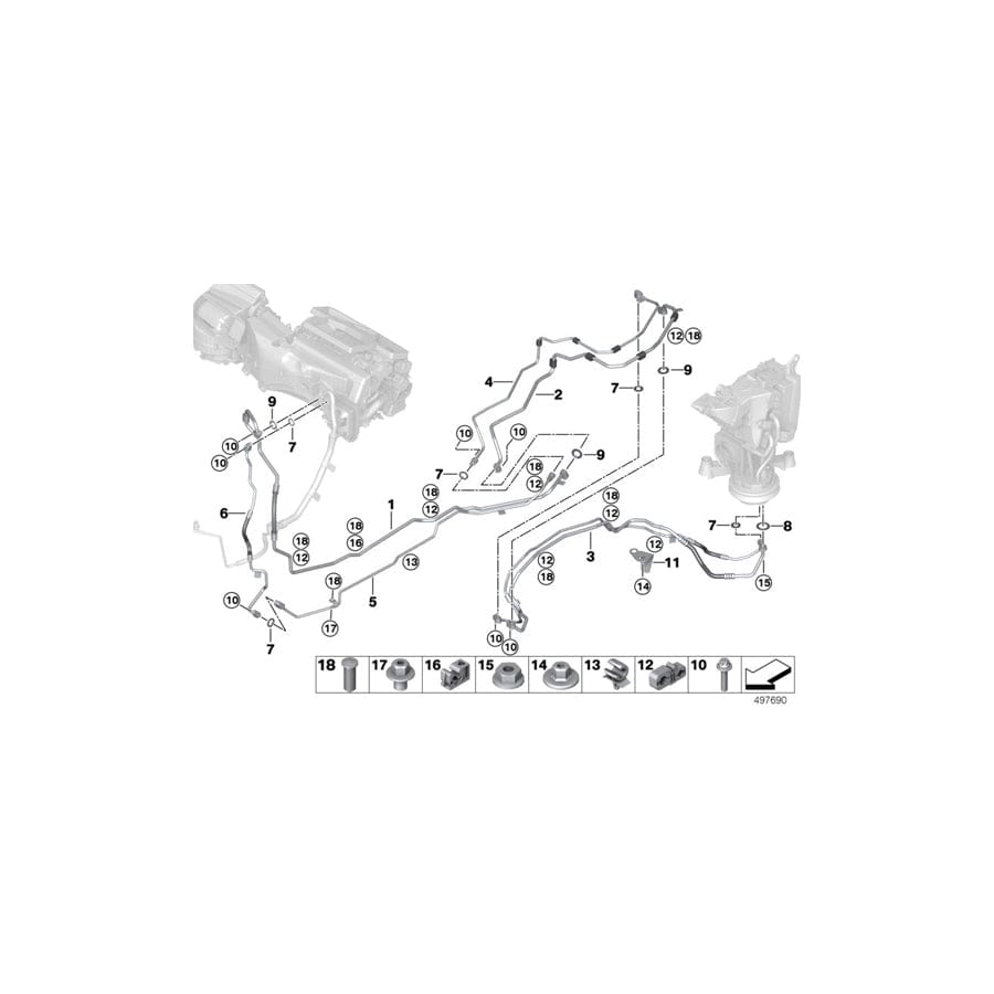 Genuine BMW 64536813593 G07 Pressure Line, Underfloor, Part 2 (Inc. X7 50iX, X7 30dX & X7 M50dX)
