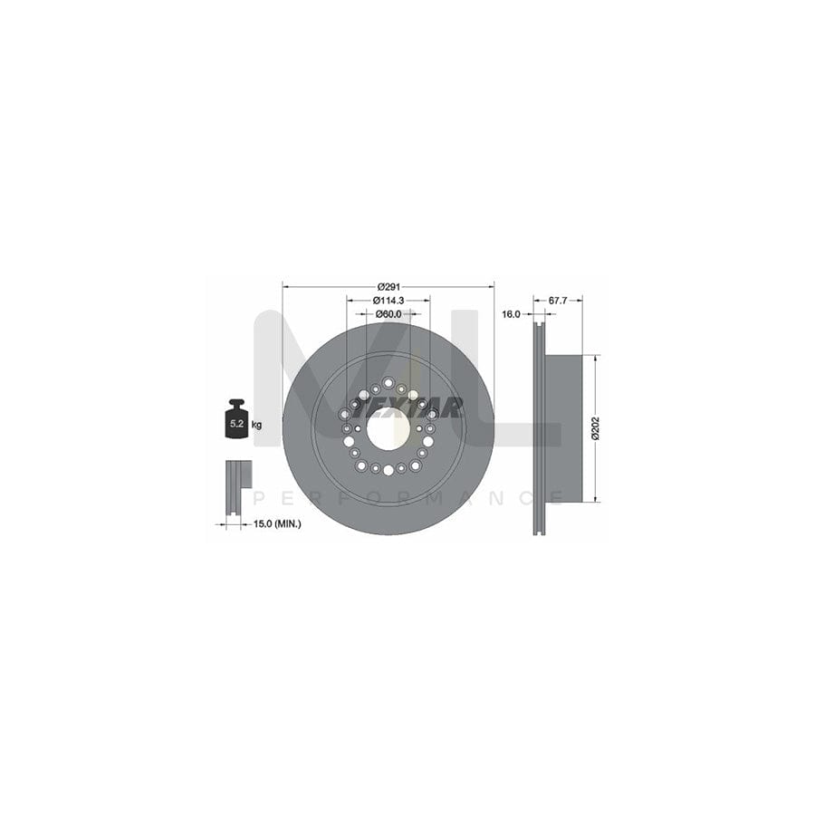 TEXTAR PRO 92179403 Brake Disc Internally Vented, Coated, without wheel hub, without wheel studs - 1 piece