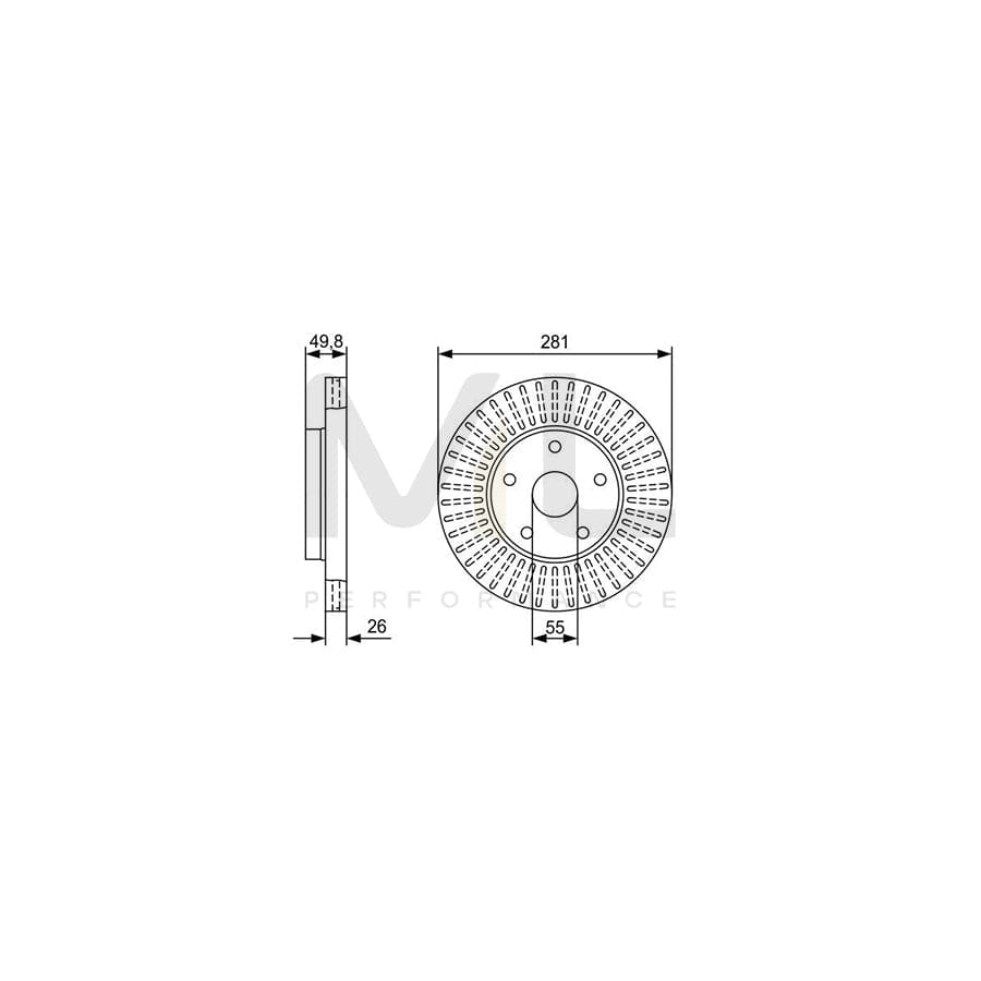 BOSCH 0 986 479 W08 Brake Disc Vented, Oiled | ML Performance Car Parts