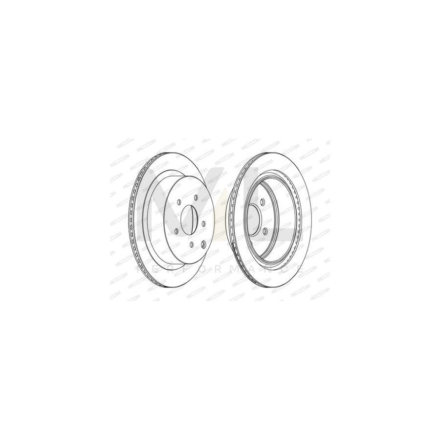 Ferodo Premier DDF1506C Brake Disc Vented, Coated, Without Bolts/Screws - Pair