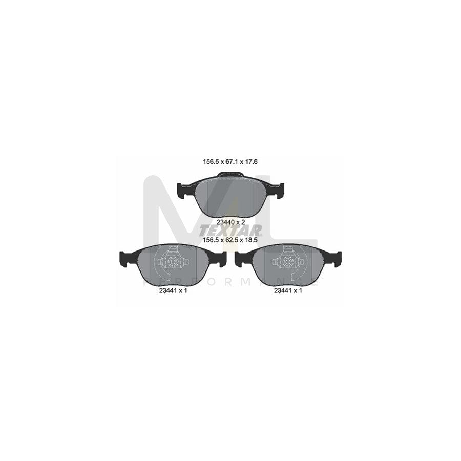 TEXTAR 2344004 Brake pad set not prepared for wear indicator