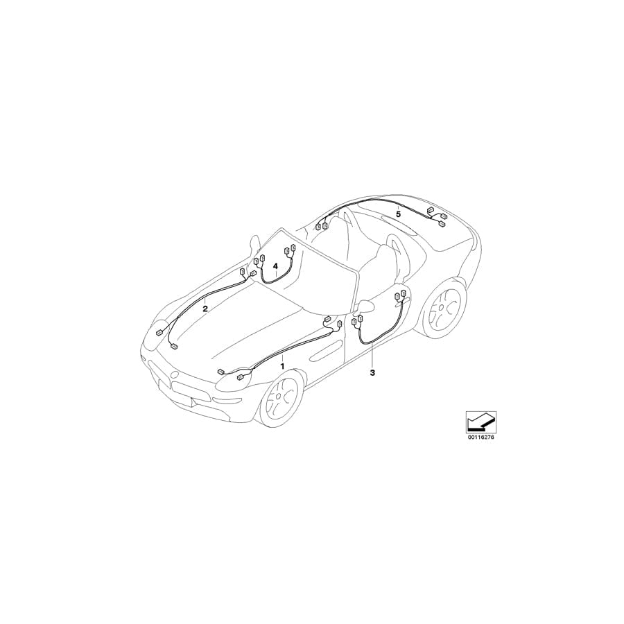 Genuine BMW 61126929498 E52 Repair Wiring Set F Trunk (Inc. ALPINA V8 & Z8)