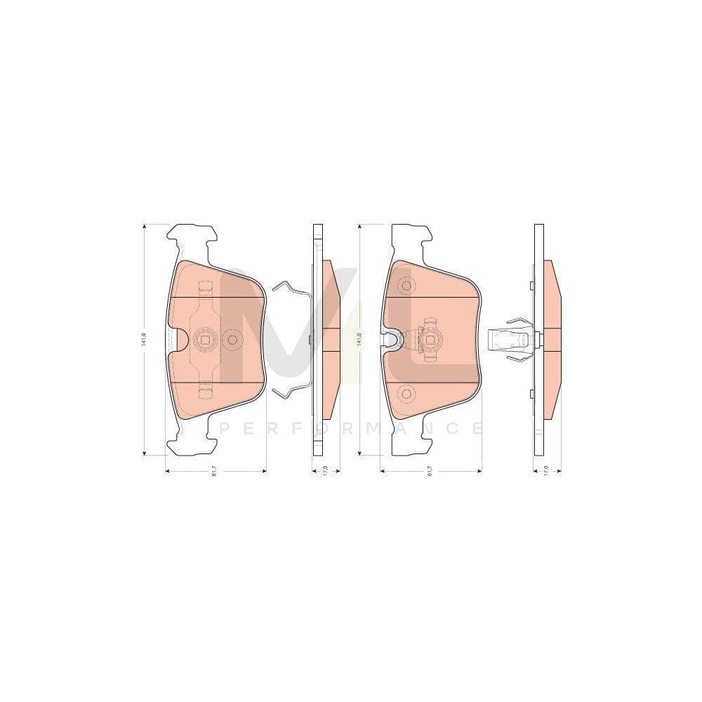 TRW Gdb1675 Brake Pad Set Prepared For Wear Indicator