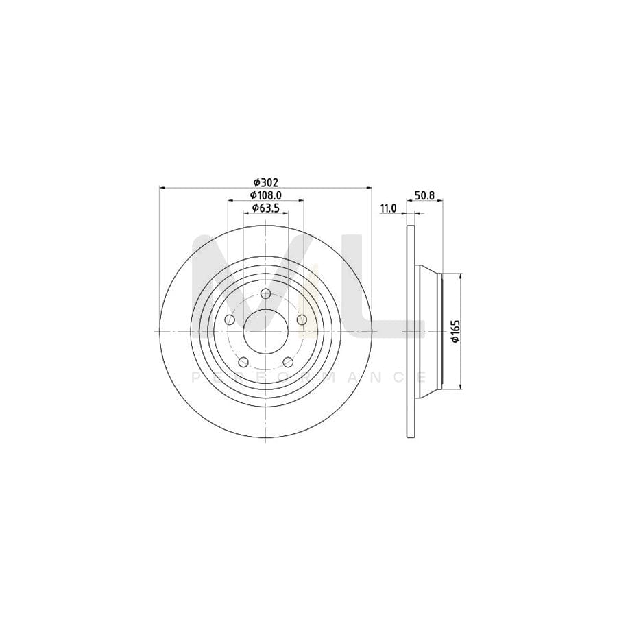 HELLA PRO 8DD 355 122-451 Brake Disc Solid, Coated, without wheel hub, without wheel studs | ML Performance Car Parts