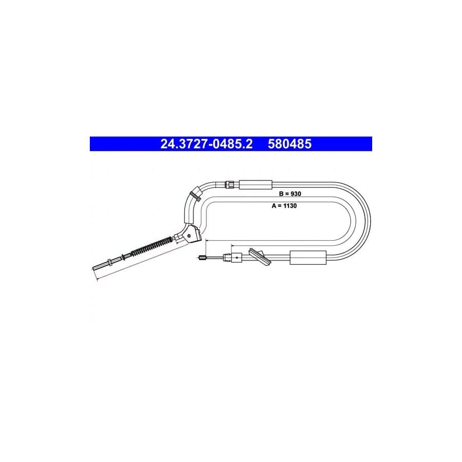 ATE 24.3727-0485.2 Hand Brake Cable Suitable for Mercedes-Benz A-Class (W169)
