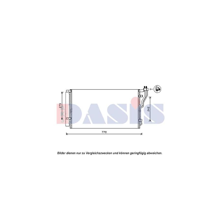 AKS Dasis 562028N Air Conditioning Condenser for Hyundai Sonata VI (Yf)