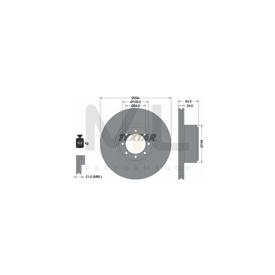 TEXTAR 93175300 Brake Disc for IVECO Daily Internally Vented, without wheel hub, without wheel studs - 1 piece
