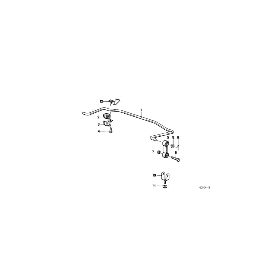 Genuine BMW 33551127435 E28 E24 Stabilizer, Rear D=14mm (Inc. 528i, 525i & 528e)