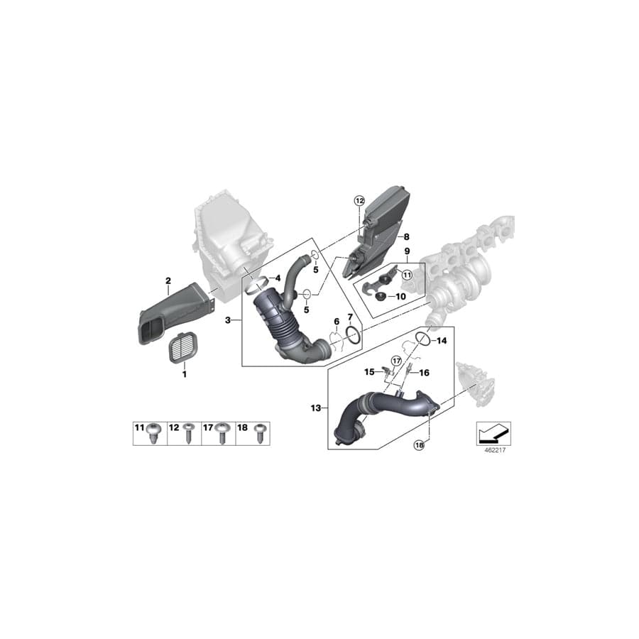 Genuine BMW 13718607950 G12 G05 G07 Resonator (Inc. 640iX, 540iX & X5 45eX)