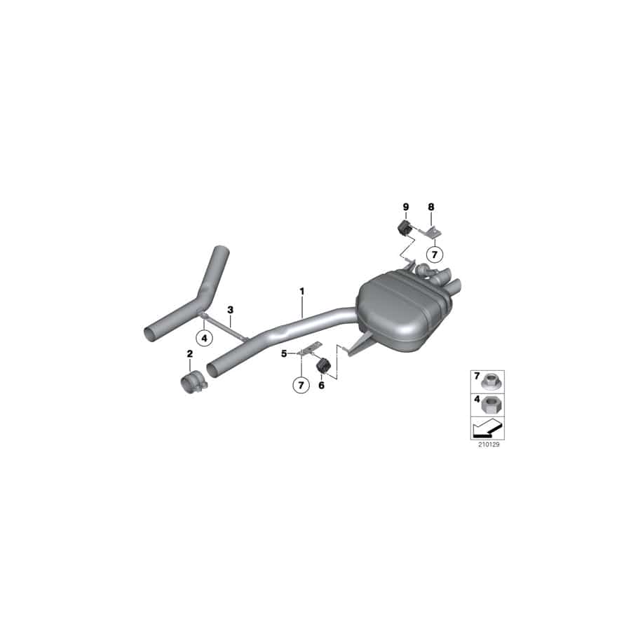 Genuine BMW 18307607487 F02 F01 F03 Bracket, Resonator, Rear Left (Inc. 760Li, 760LiS & 760i)