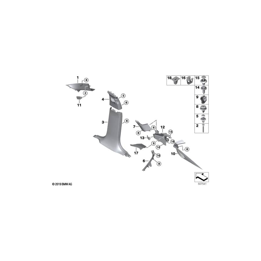 Genuine BMW 51437949851 G06 D-Pillar Trim Panel, Speaker, Top Left CANBERRABEIGE (Inc. X6)