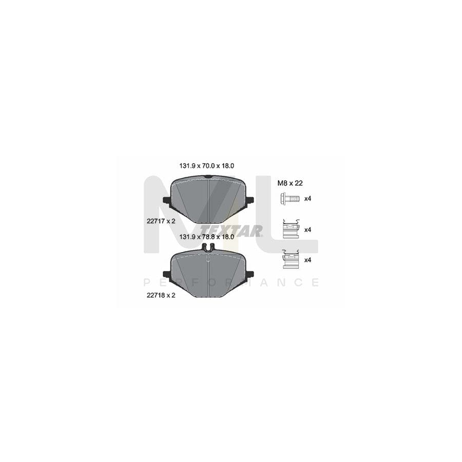 TEXTAR 2271701 Brake pad set prepared for wear indicator, with brake caliper screws, with accessories