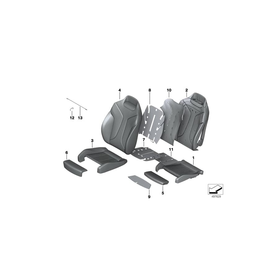 Genuine BMW 52107948901 G15 Cover, Backrest, Comfort, Leather, Left TARTUFO (Inc. M850iX, 840iX & 840dX)
