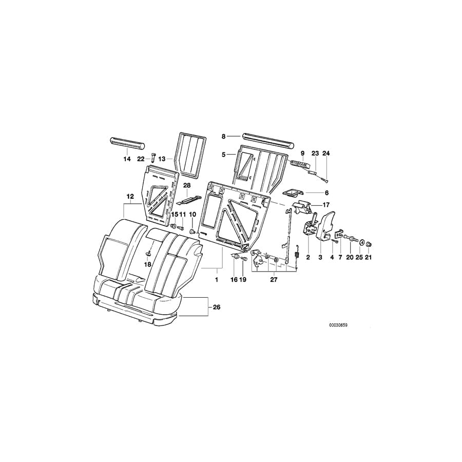 Genuine BMW 52208191424 E34 Unlocking Unit, Right (Inc. 540i, 525td & 518g)
