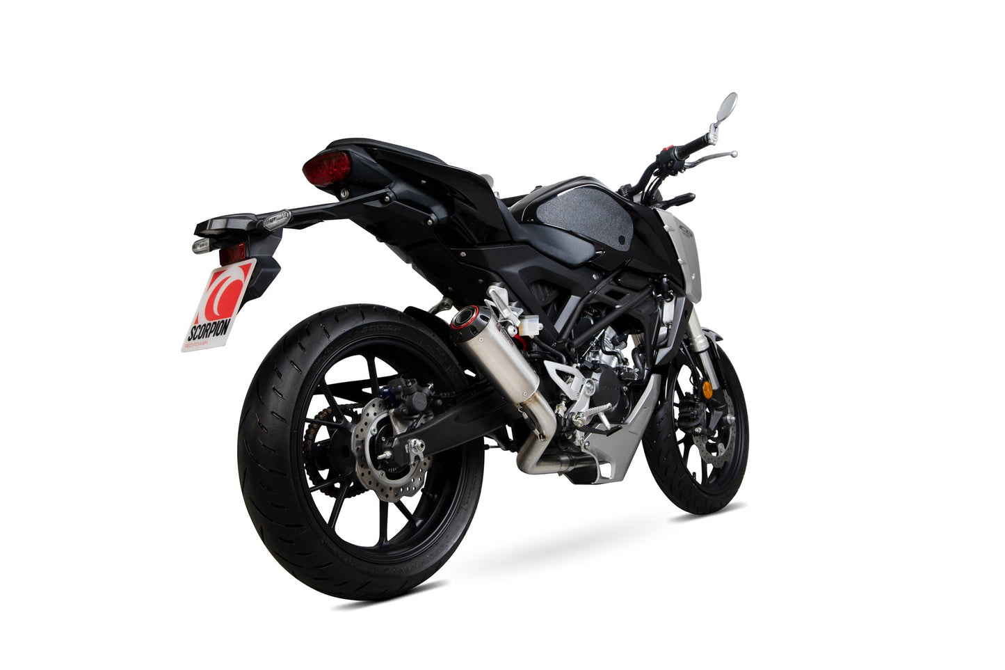 Scorpion PHA183SYSTEO Honda CB125 R Red Power Full System - Titanium Sleeve | ML Performance UK UK