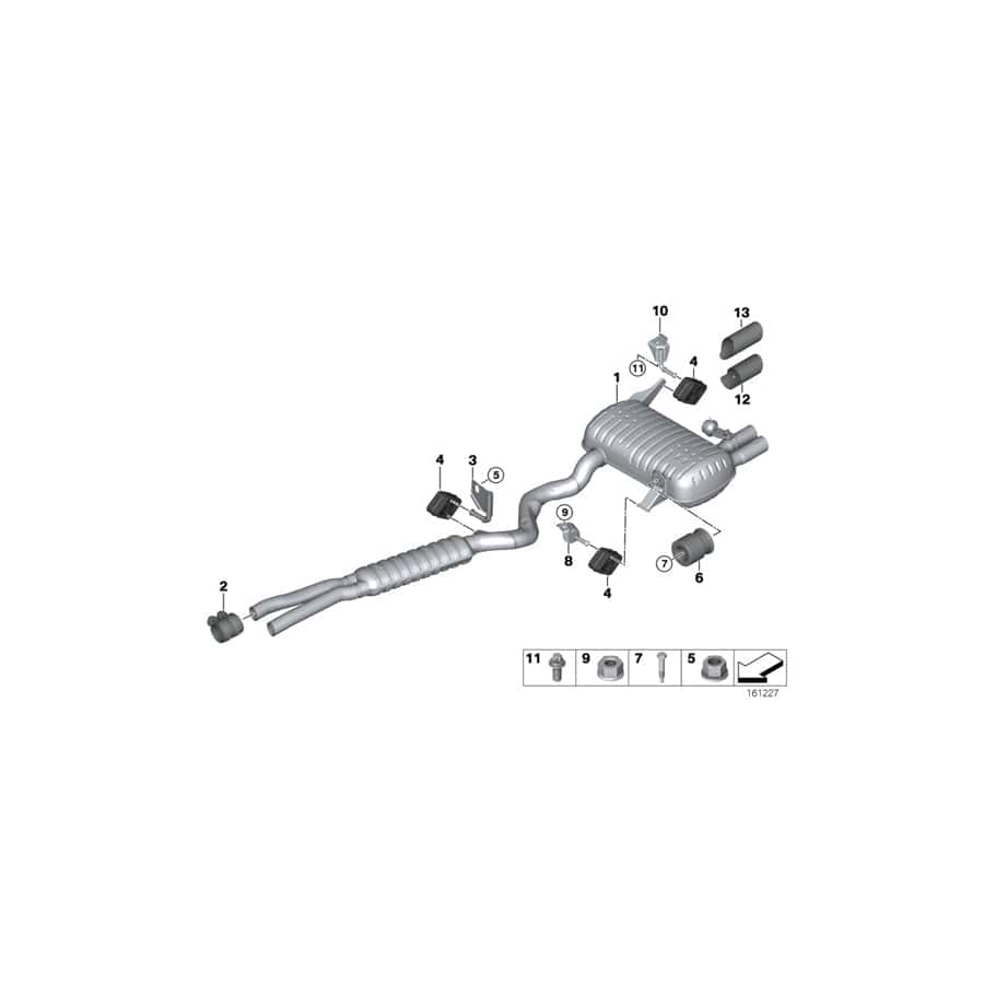 Genuine BMW 18307573343 E93 E92 Exhaust System, Rear (Inc. 328i & 328xi)