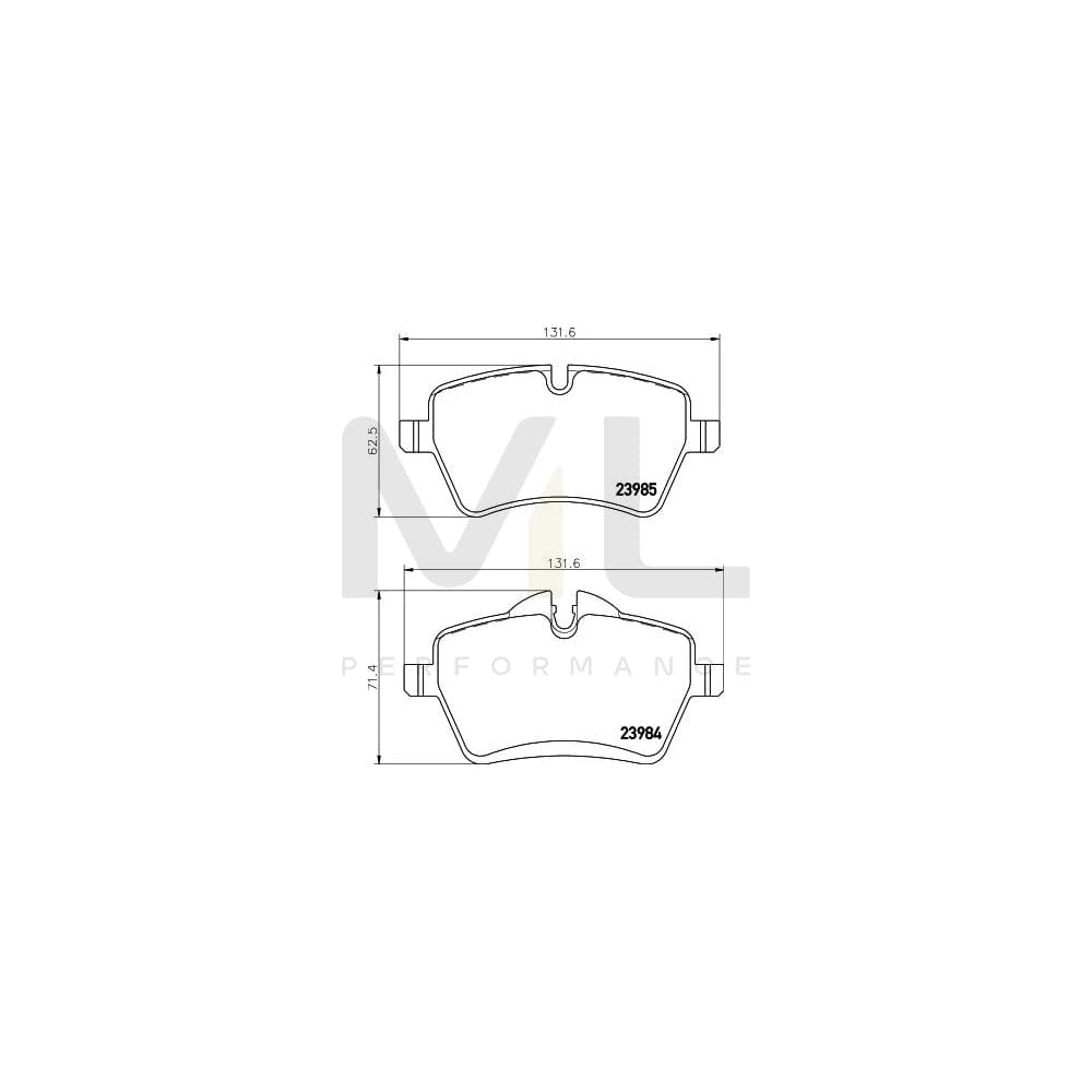 Hella 8DB 355 031-801 Brake Pad Set For Mini Hatchback (R56) Prepared For Wear Indicator, With Brake Caliper Screws, With Accessories | ML Performance Car Parts