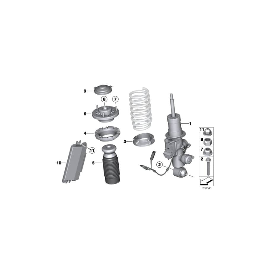 Genuine BMW 37106874771 F12 Rear Left Spring Strut (Inc. 640iX, 650iX 4.0 & 650iX)